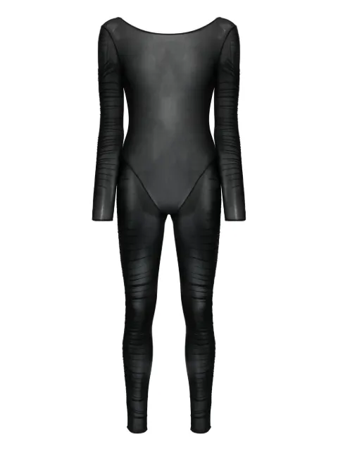 Maison Close semi-sheer draped catsuit