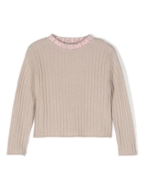 MSGM Kids suéter con logo en el cuello