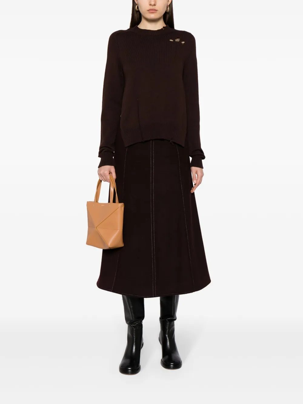  Loewe Borsa Tote Puzzle Mini - Marrone 