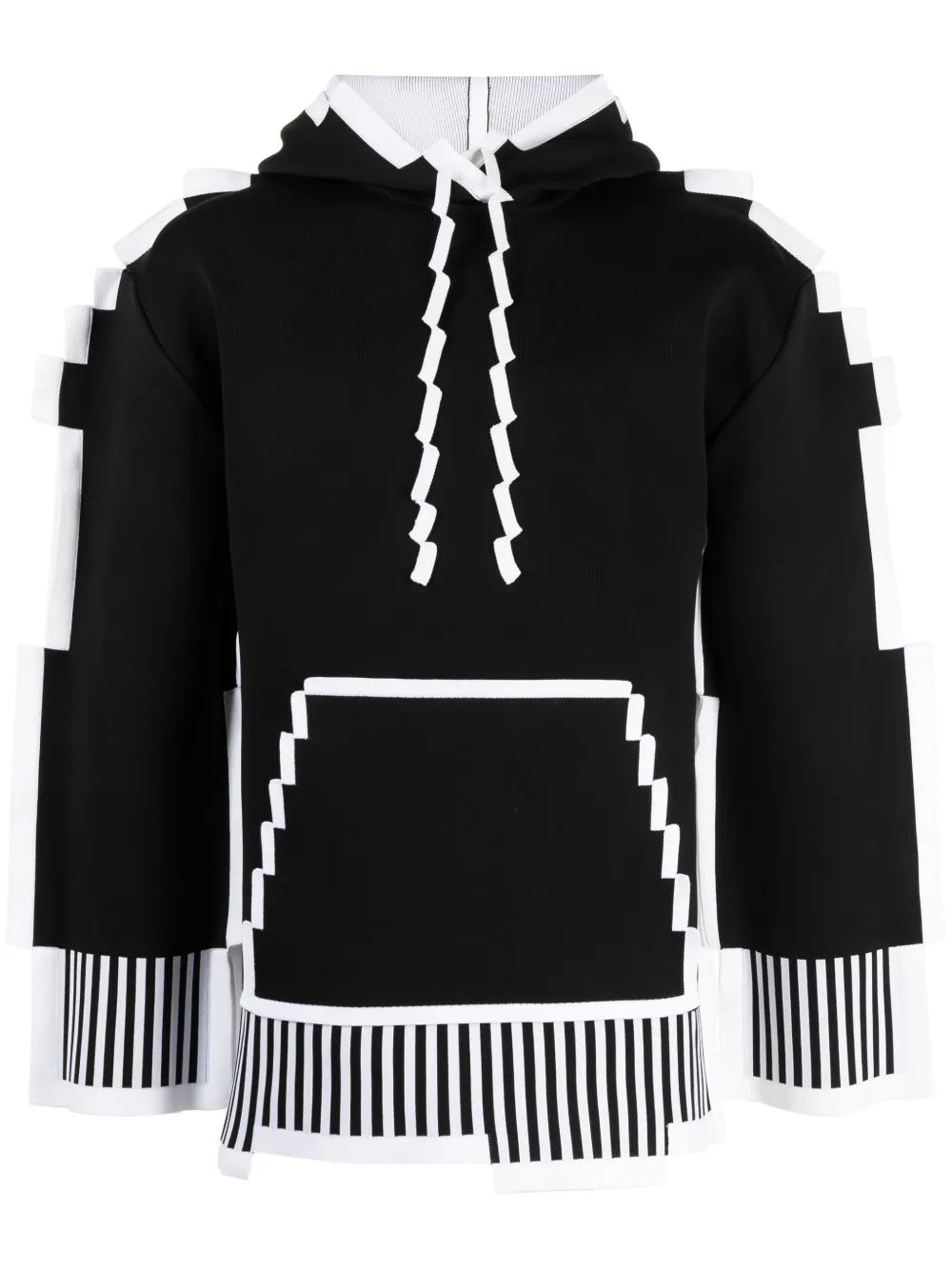 LOEWE Pixelated knitted hoodie | Black | Image 1