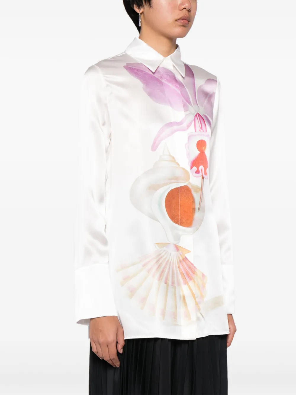 LOEWE Satijnen blouse Wit