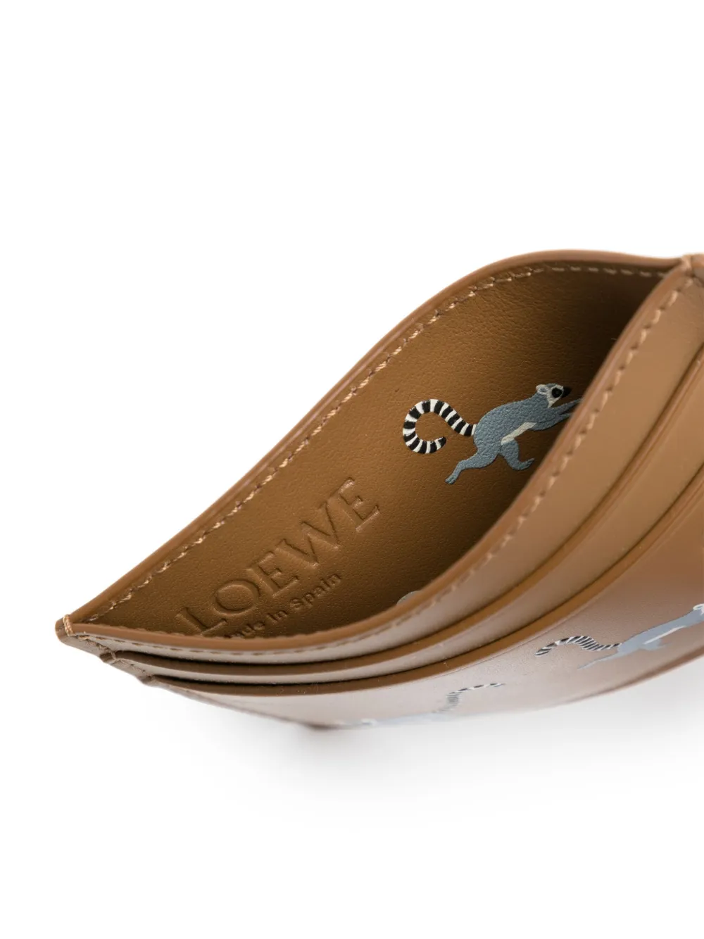 LOEWE x Suna Fujita Lemur leren pasjeshouder Bruin