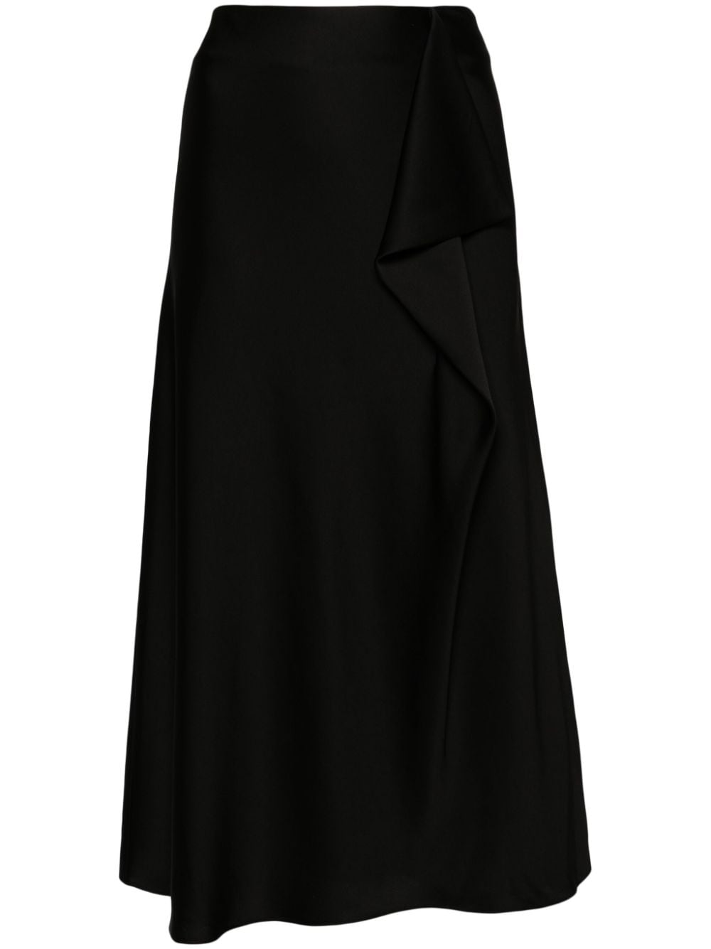 Simkhai Blane Satin Midi Skirt In Black