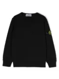 Stone Island Junior Compass-badge cotton sweatshirt - Black