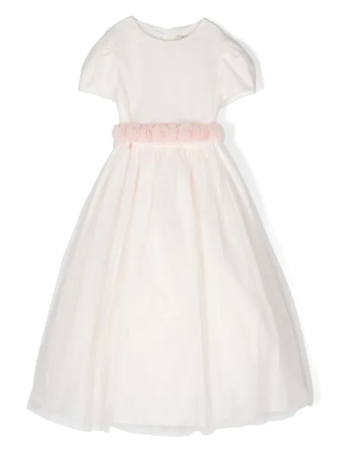 Il Gufo vestido de tul con aplique de flores