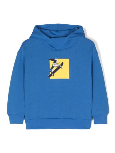 Il Gufo skater-print cotton hoodie