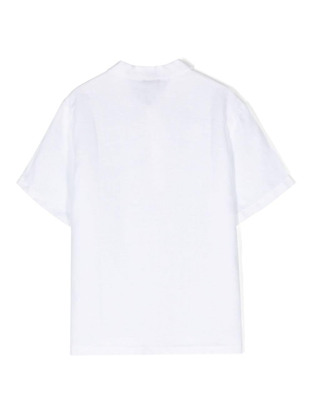 Shop Il Gufo Short-sleeve Linen Polo Shirt In Weiss