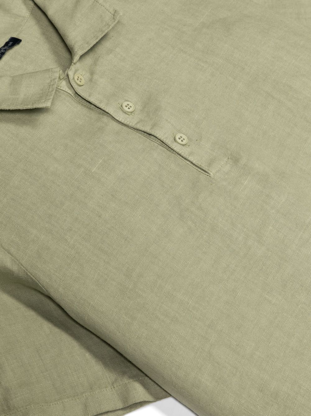 Shop Il Gufo Button-up Linen Polo Shirt In Green