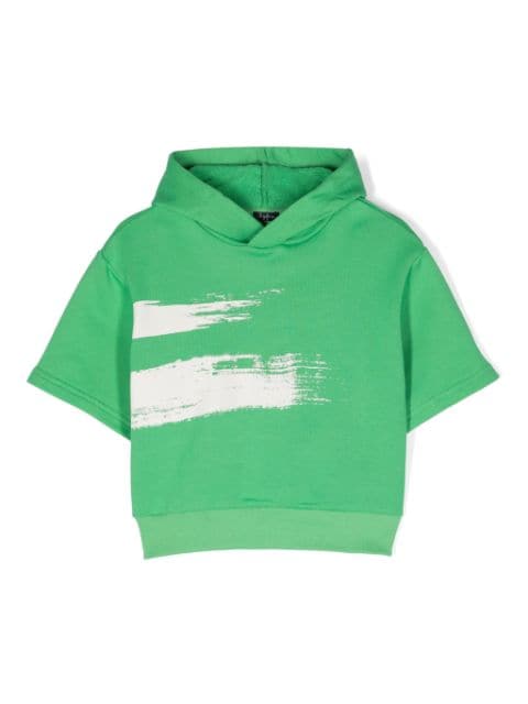 Il Gufo painterly-print short-sleeve hoodie