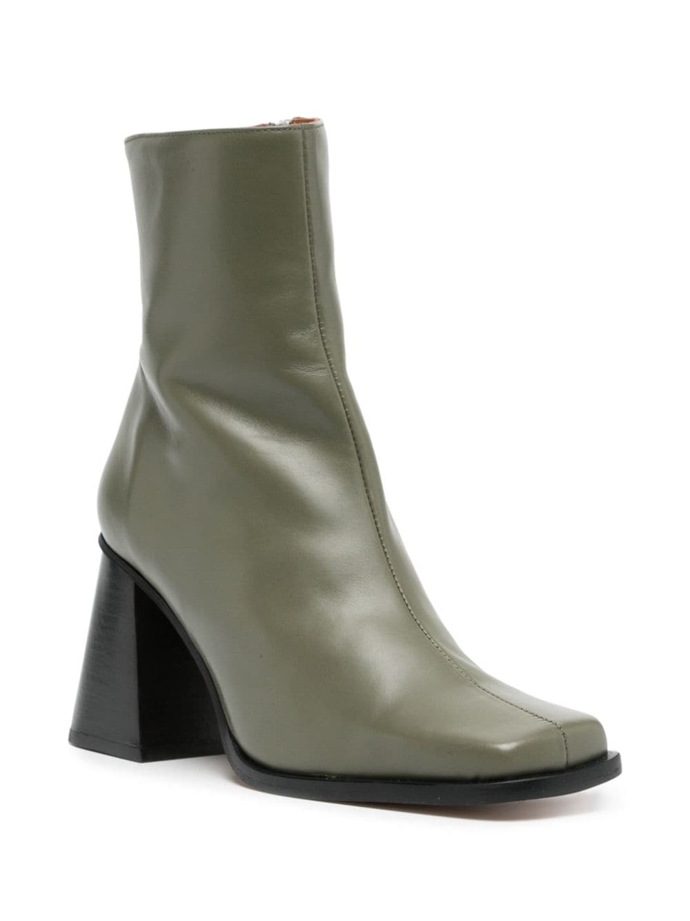 Shop Alohas South 90mm Leather Ankle Boots In Green