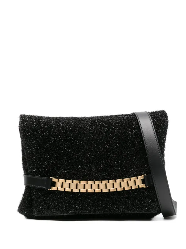 【Victoria Beckham】チェーンブラッシュドレザークラッチ Victoria Beckham チェーン レザークラッチバッグ | ブラウン