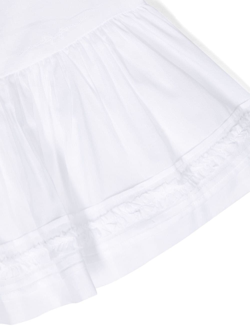 Shop Il Gufo Cheesecloth Logo-embroidered Midi Dress In White