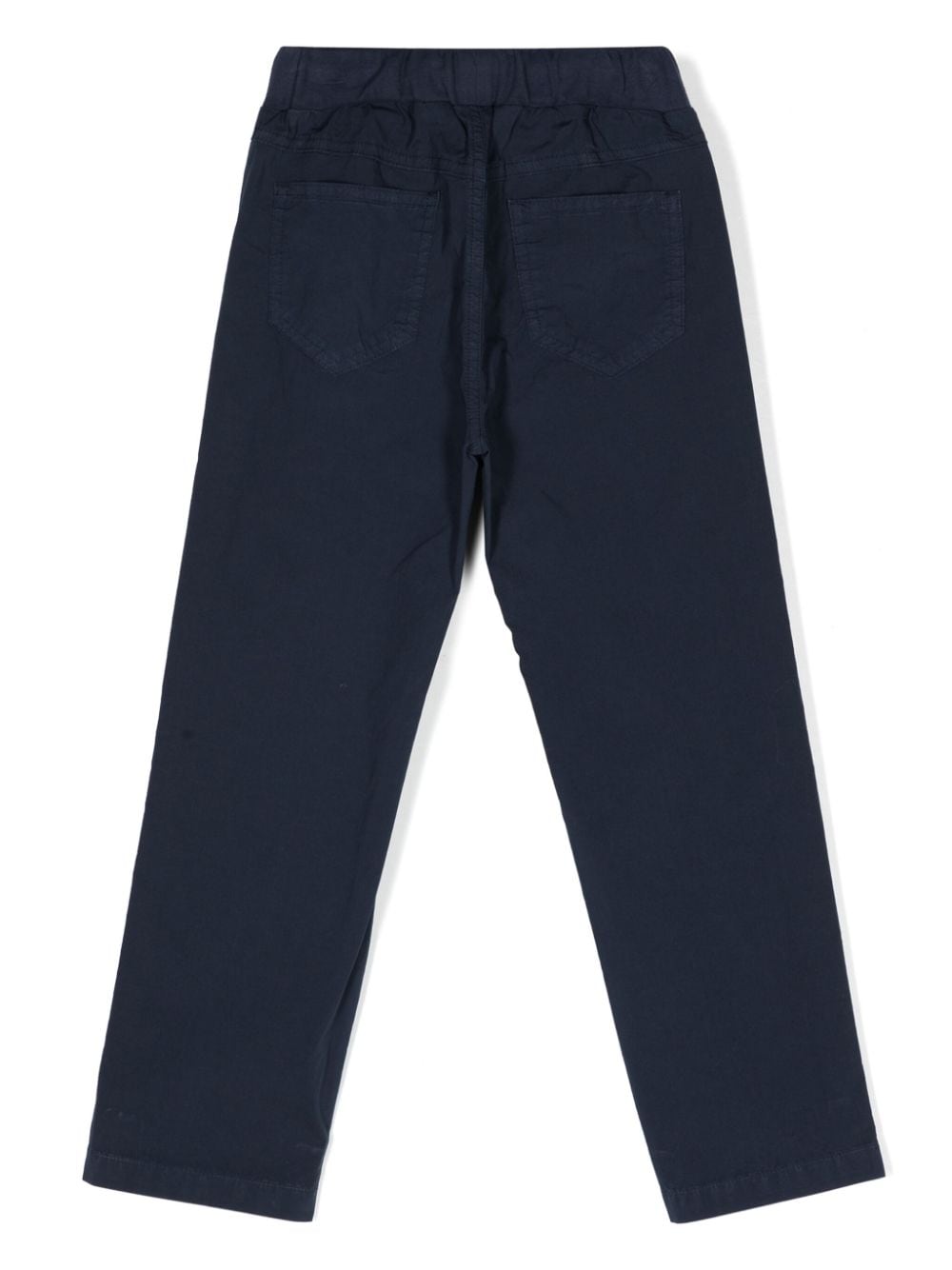 Shop Il Gufo Drawstring Cotton Trousers In Blue