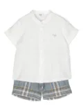 Il Gufo checked linen shorts set - White