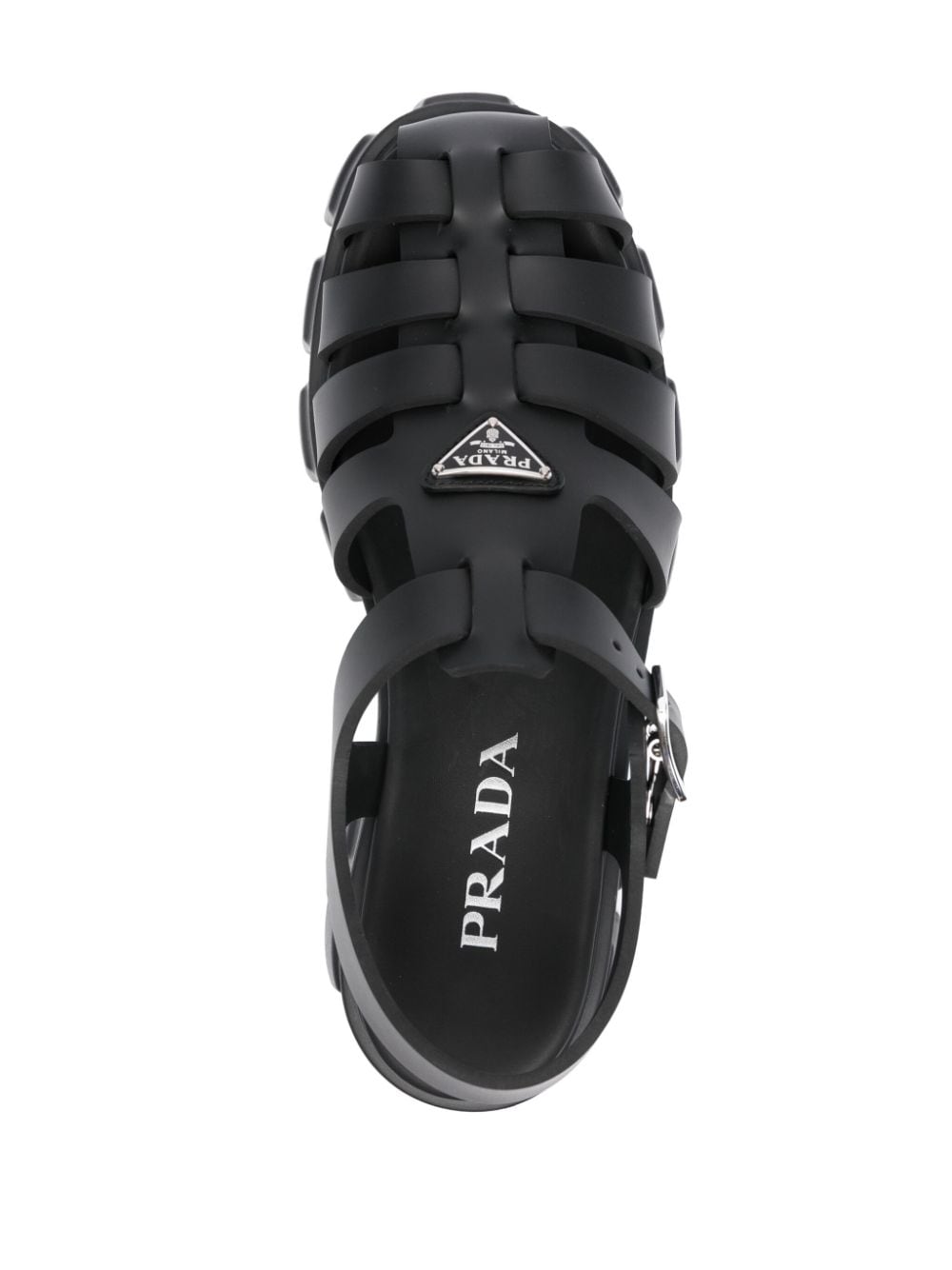 Shop Prada 55mm Caged Platform Sandals In Black