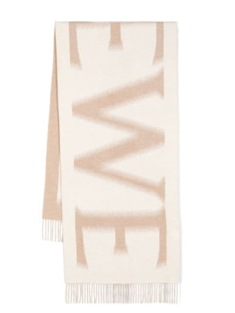 LOEWE logo intarsia-knit wool-blend scarf 