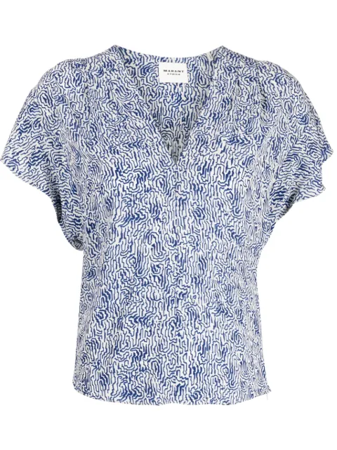 MARANT ÉTOILE Delocia abstract-print V-neck blouse