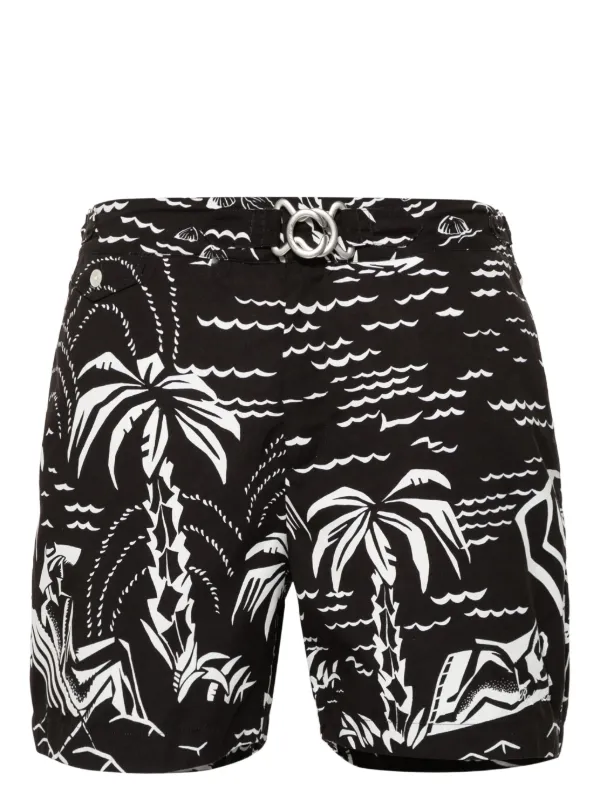 Ralph Lauren Purple Label graphic print Swim Shorts Black FARFETCH TR