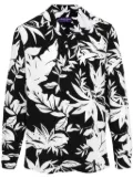 Ralph Lauren Purple Label leaf-print camp shirt - Black