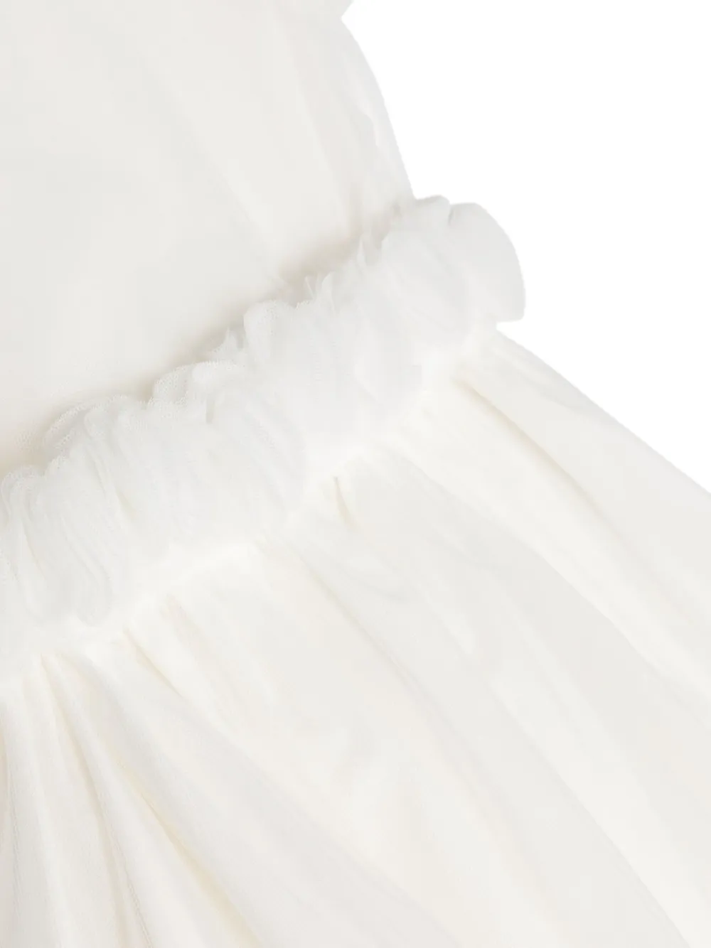 Il Gufo Floral-appliqué Tulle Dress In White