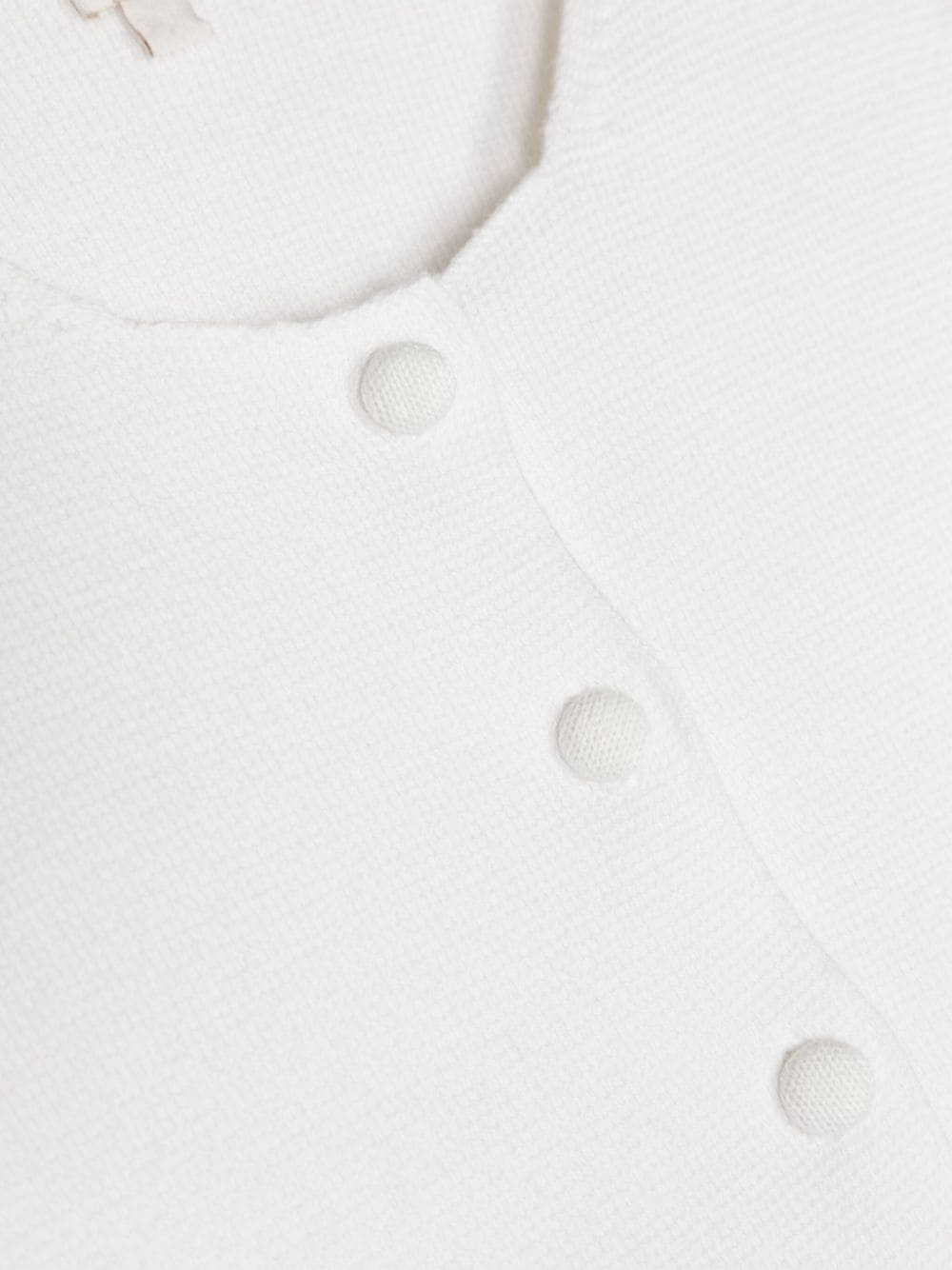 Shop Il Gufo Round-neck Cotton Cropped Cardigan In White