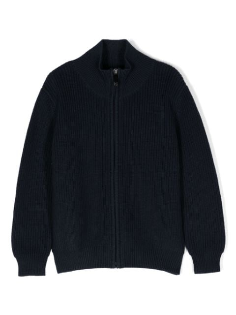 zip-up cotton cardigan