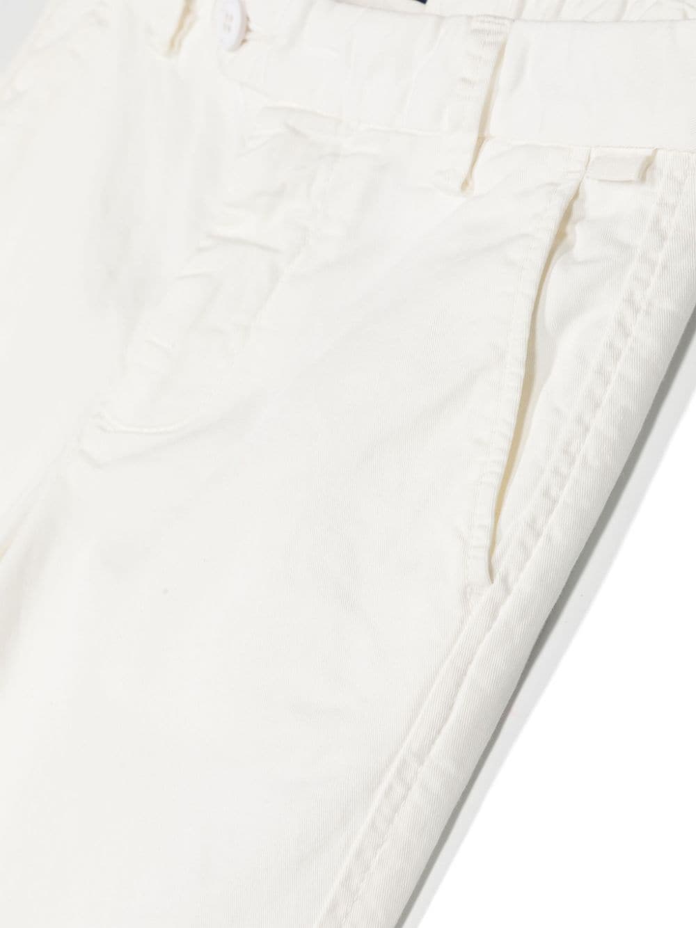 Shop Il Gufo Cotton Chino Trousers In White