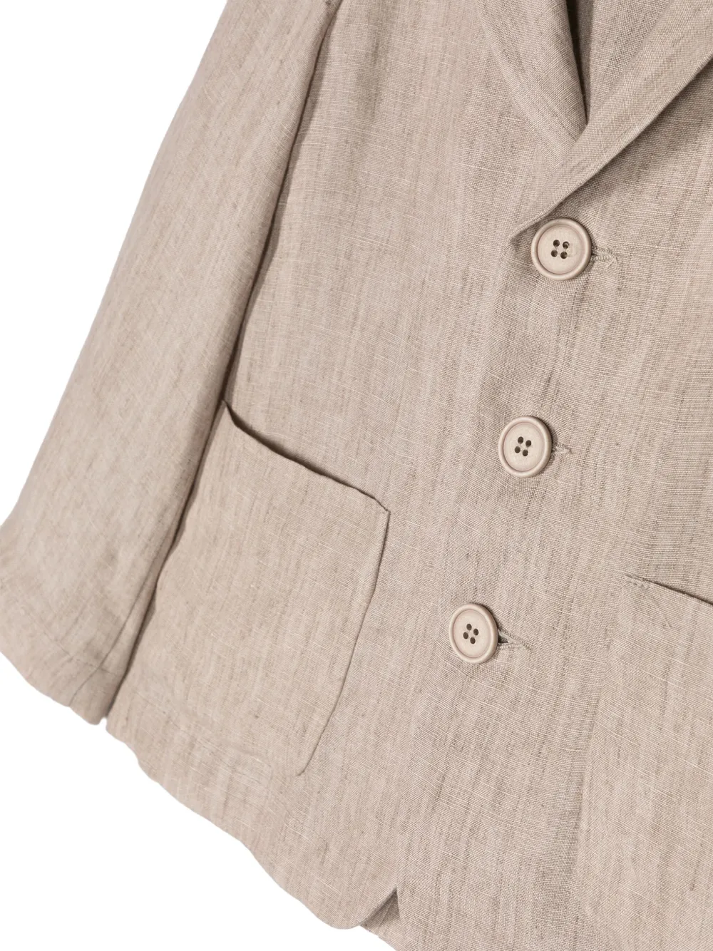 Shop Il Gufo Single-breasted Linen Blazer In Neutrals