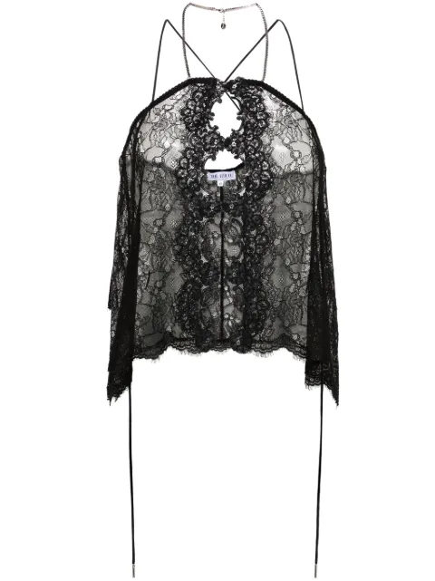 The Attico halterneck sheer lace top