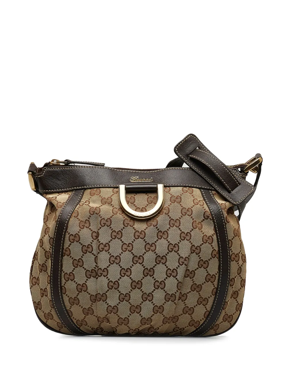 Pre-owned Gucci 2000-2010  Gg Canvas Abbey D-ring Crossbody Bag In Brown