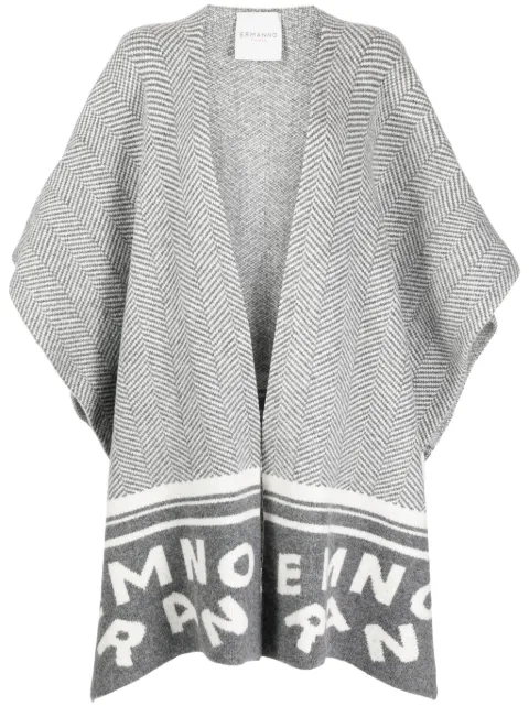 Ermanno Scervino herringbone-pattern knitted cape