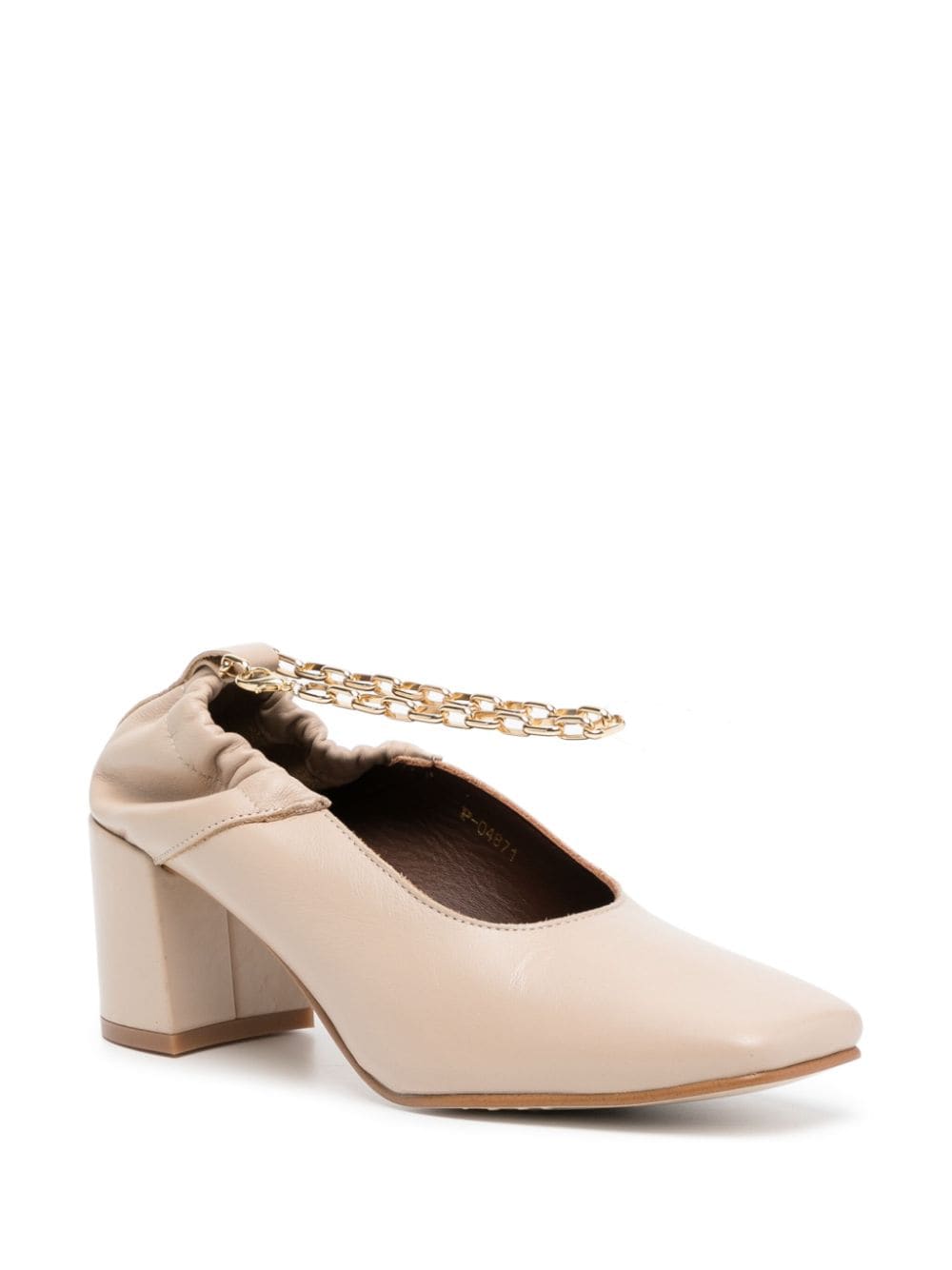 Shop Alohas Agent Anklet Leather Pumps In Brown