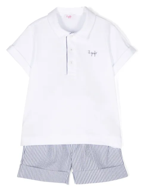 Il Gufo striped cotton shorts set