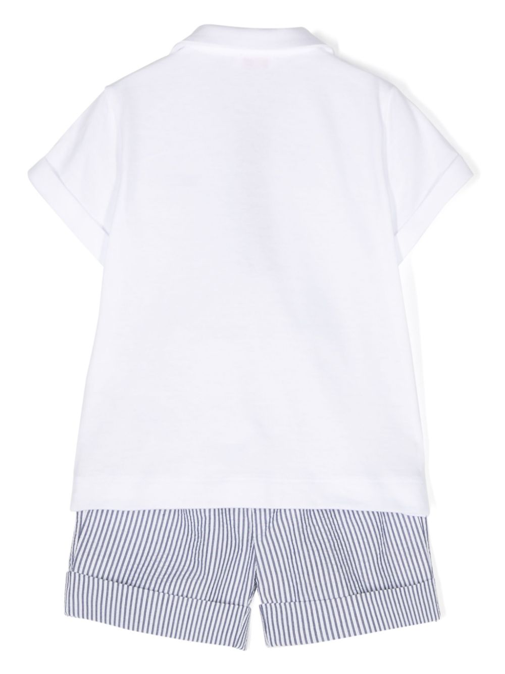 Il Gufo striped cotton shorts set - Blue