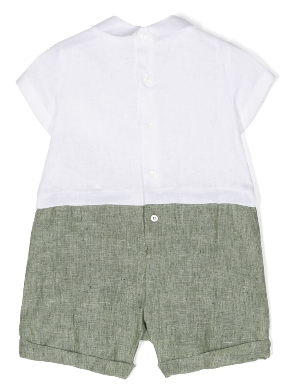 Shop Il Gufo Panelled Linen Shorties In White