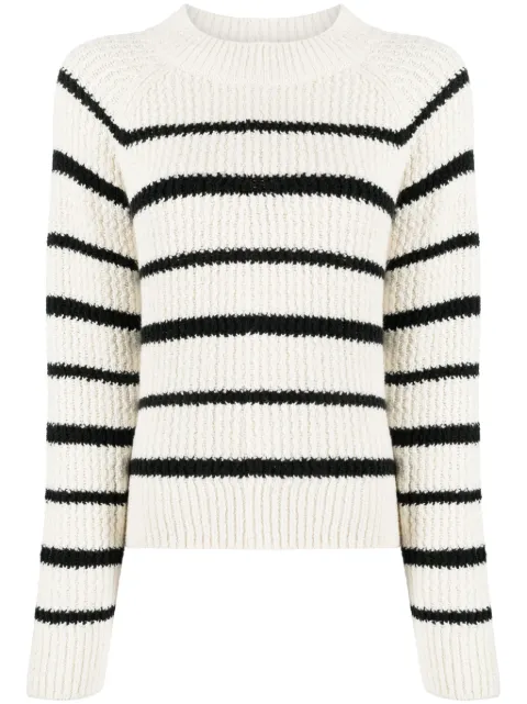 Vince striped ribbed-knit jumper