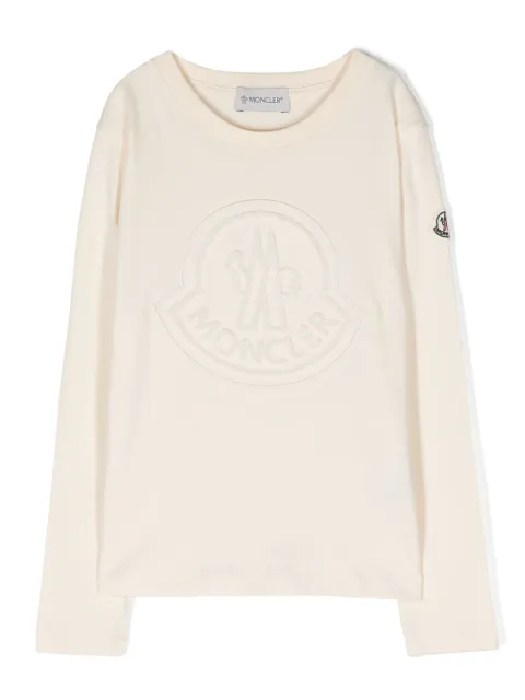 Moncler Enfant Moletom com aplicação de logo