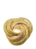 Jennifer Gibson Jewellery Vintage Christian Dior Grande Embellished Knot Brooch 1980s - Gold