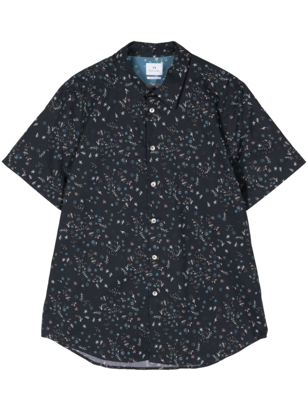 Ps By Paul Smith Floral-print Long-sleeve Shirt In Blue