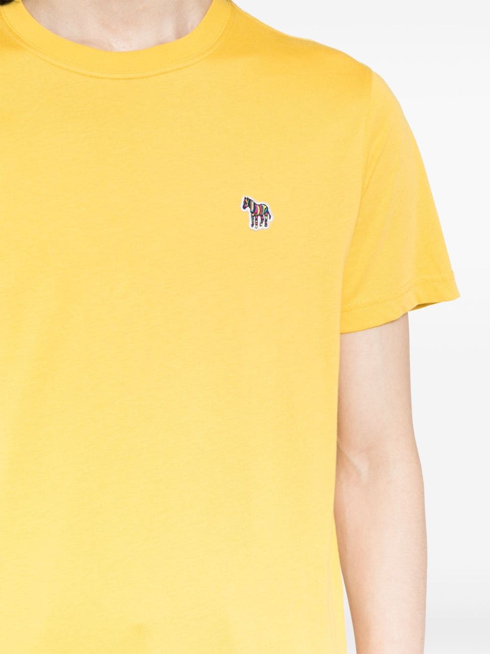Shop Ps By Paul Smith Logo-embroidered Organic Cotton T-shirt In 黄色