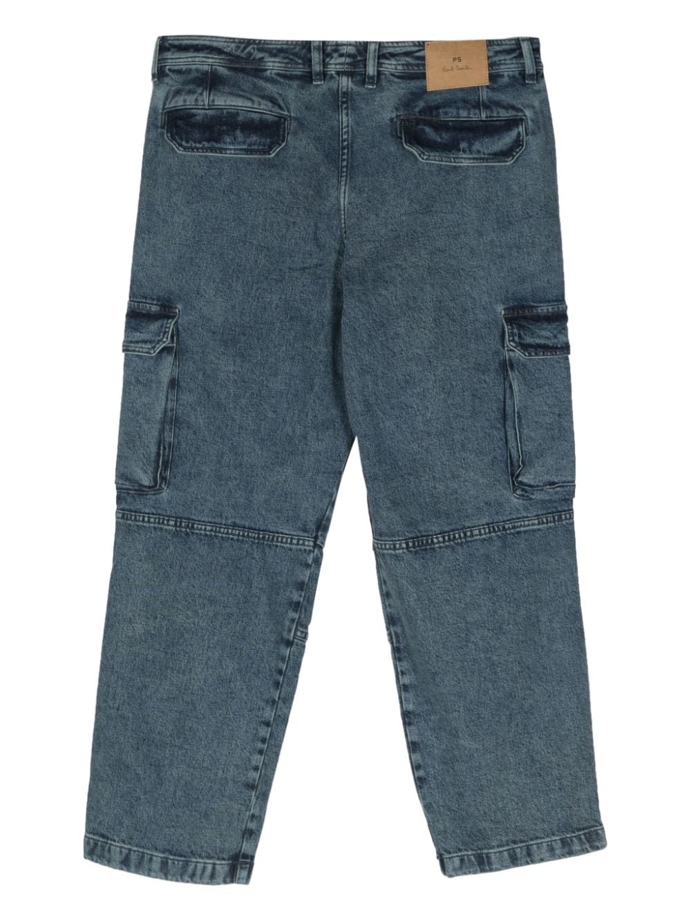Shop Ps By Paul Smith Drop-crotch Cargo Jeans In Blue