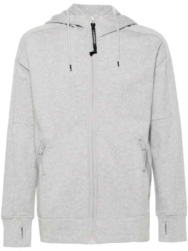 C.P. Company Goggles detailed zip up Hoodie Grey FARFETCH CA