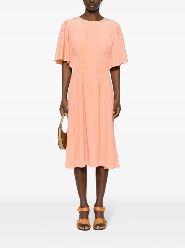 Chlo Silk Midi Dress | Pink | FARFETCH