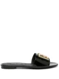 Dolce & Gabbana DG-logo leather slides - Black