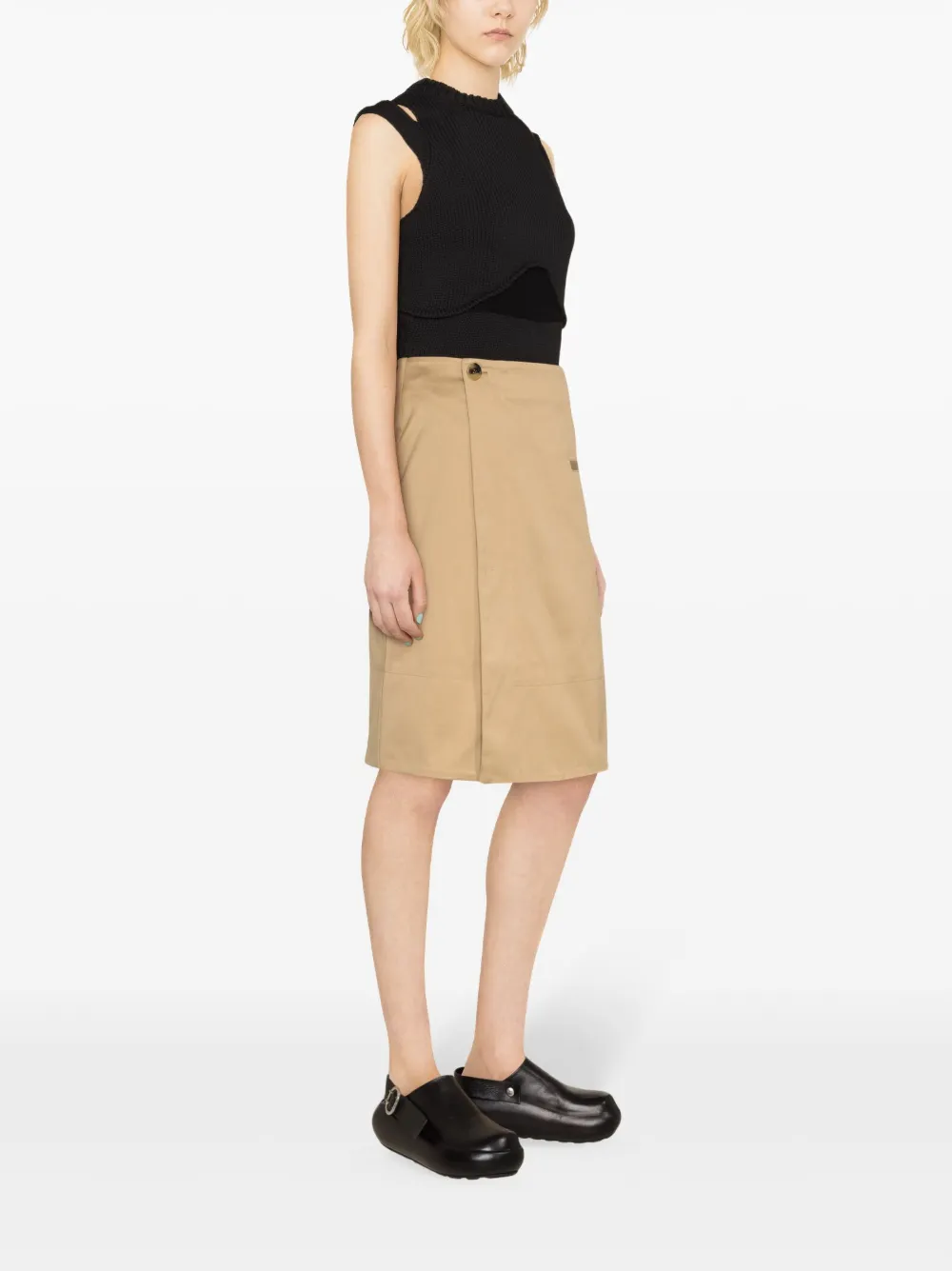 Shop Jw Anderson High-waist A-line Miniskirt In Neutrals