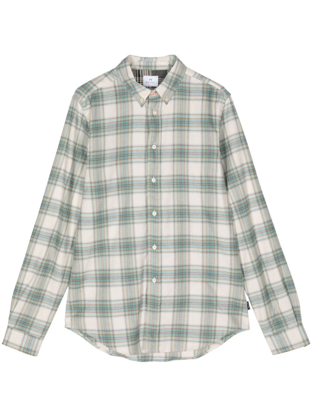 Shop Ps By Paul Smith Plaid-check Cotton Shirt In Green