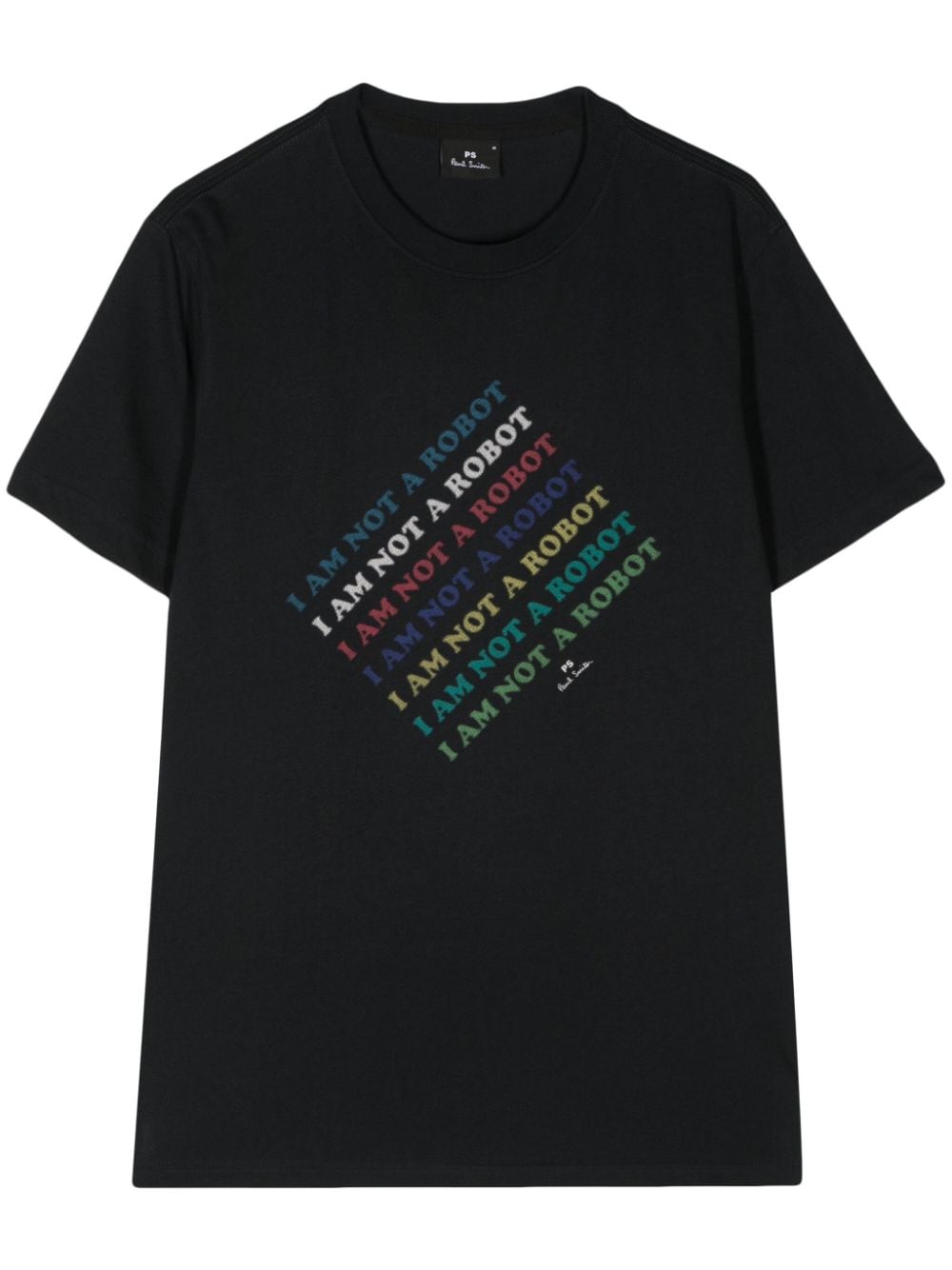 Ps By Paul Smith Text-print Organic Cotton T-shirt In Black