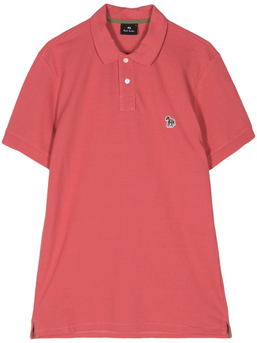 Ps By Paul Smith Zebra-embroidered Organic Cotton Polo Shirt In Pink