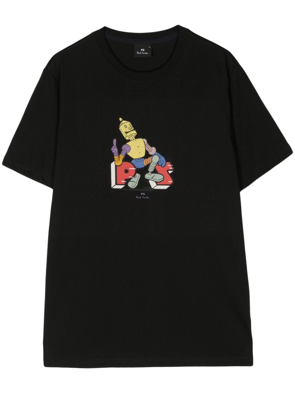 Ps By Paul Smith Graphic-print Organic Cotton T-shirt In Black