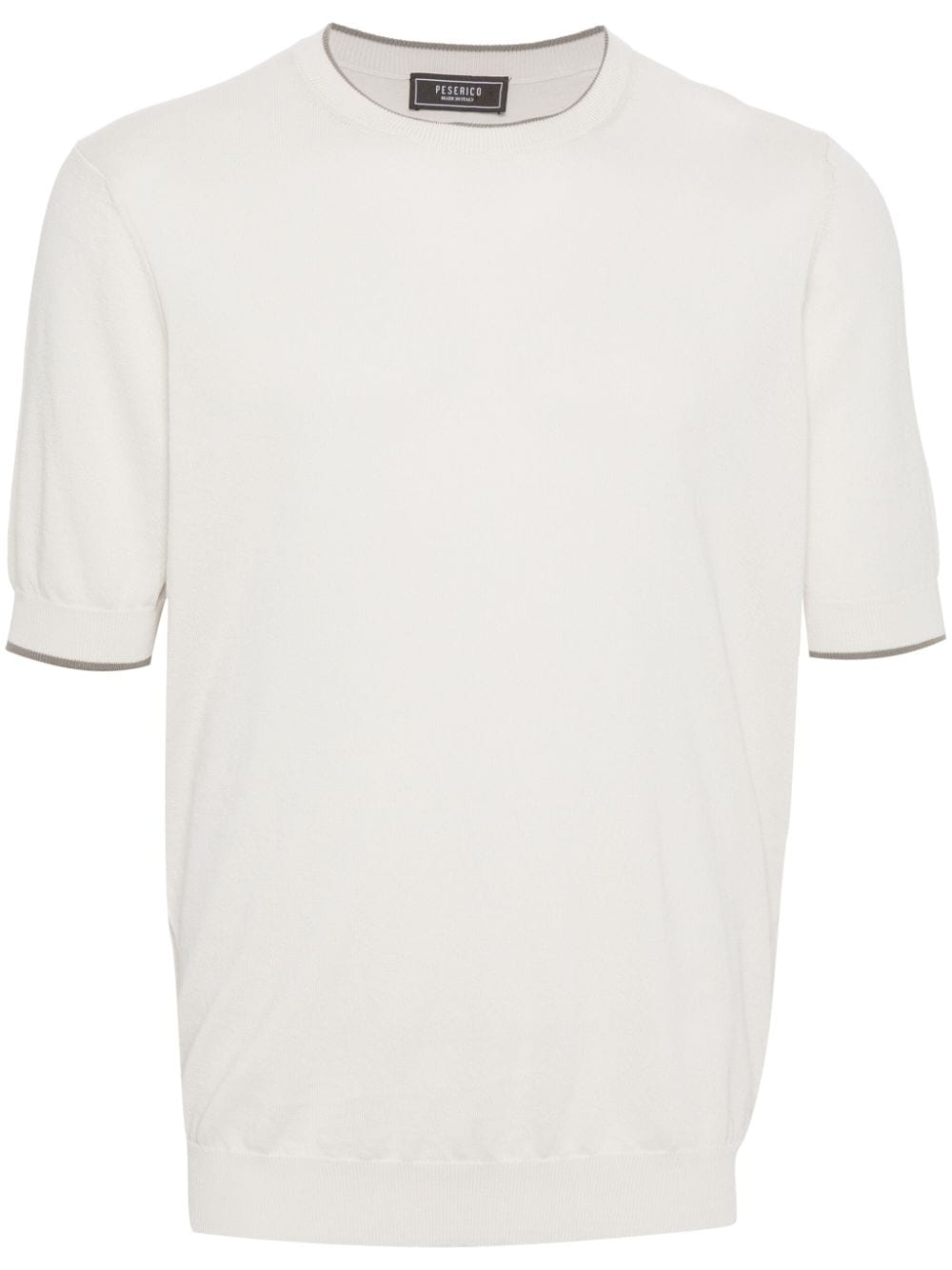 Peserico Short-sleeve Cotton Jumper In Neutrals